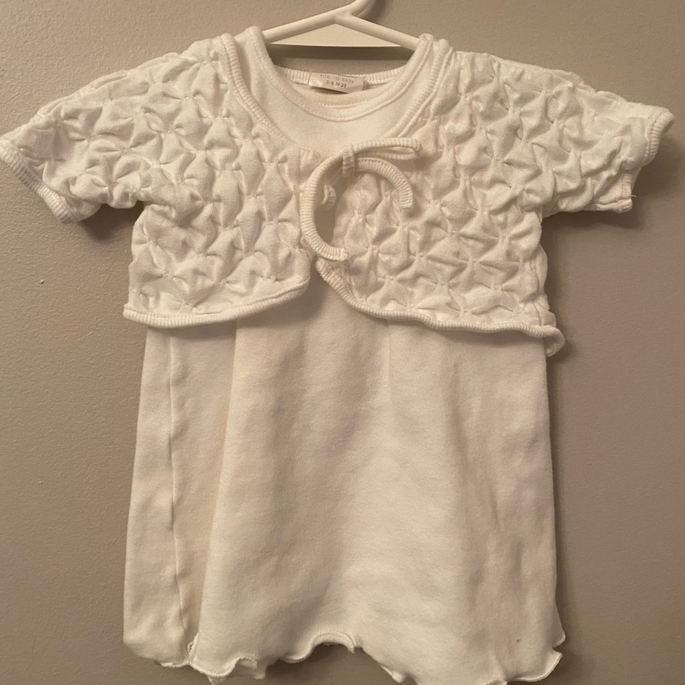 Precious Boutique Brand Simple Pleasures Baby Two-Piece Dress With Jacket, 3-6 M